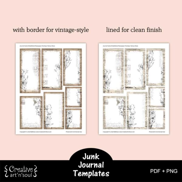 Printable Junk Journal Card Templates