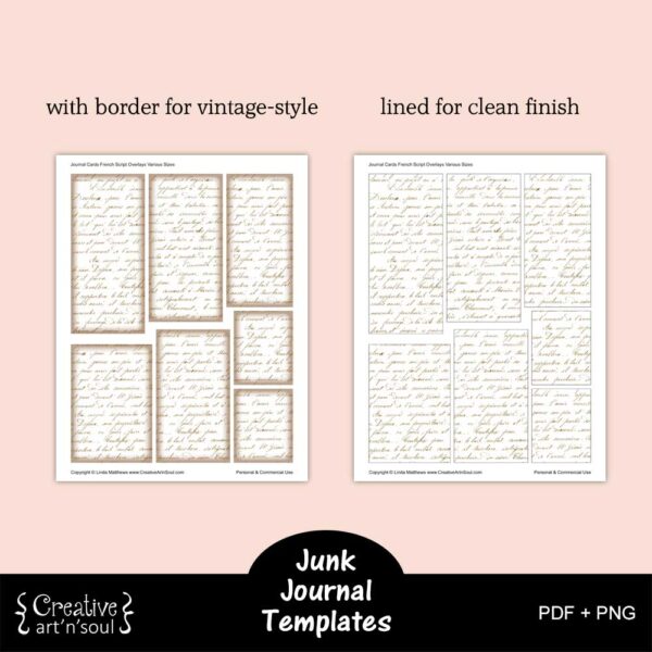 Printable Junk Journal Card Templates