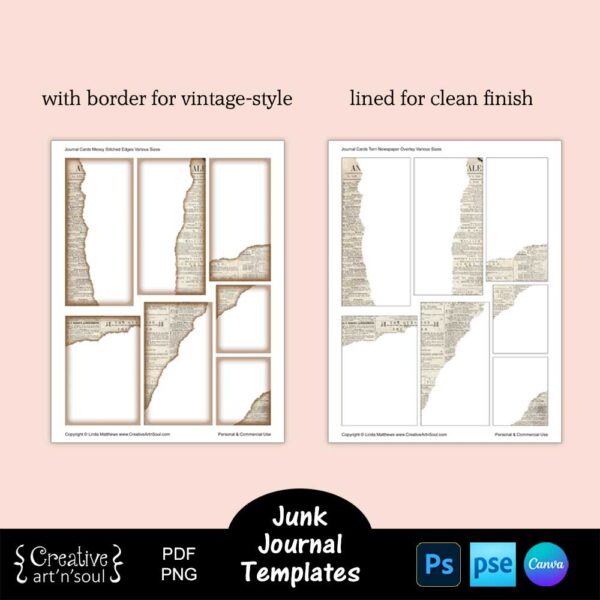 Printable Junk Journal Card Templates