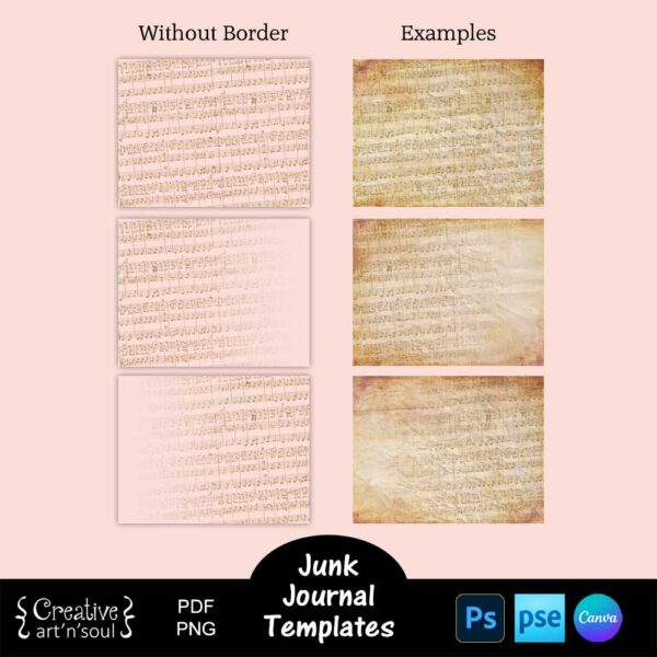 Printable Junk Journal Page Templates