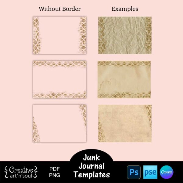 Printable Junk Journal Page Templates