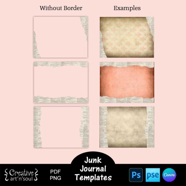 Printable Junk Journal Page Templates