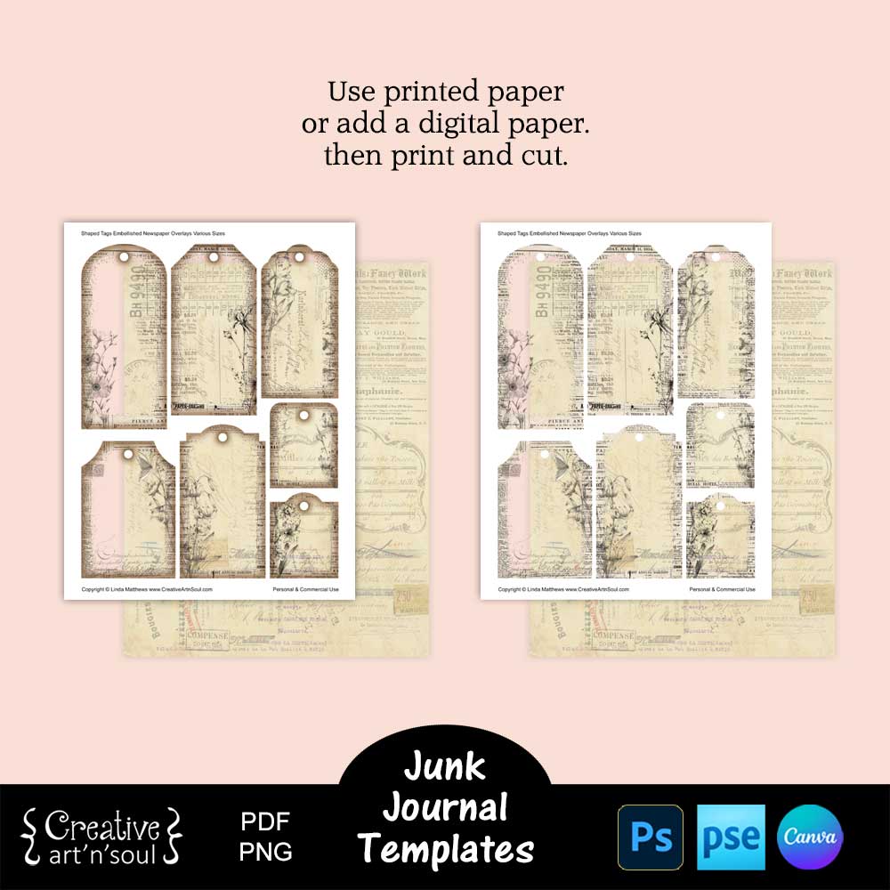 Printable Junk Journal Tag Templates Printable Junk Journal Tag Templates