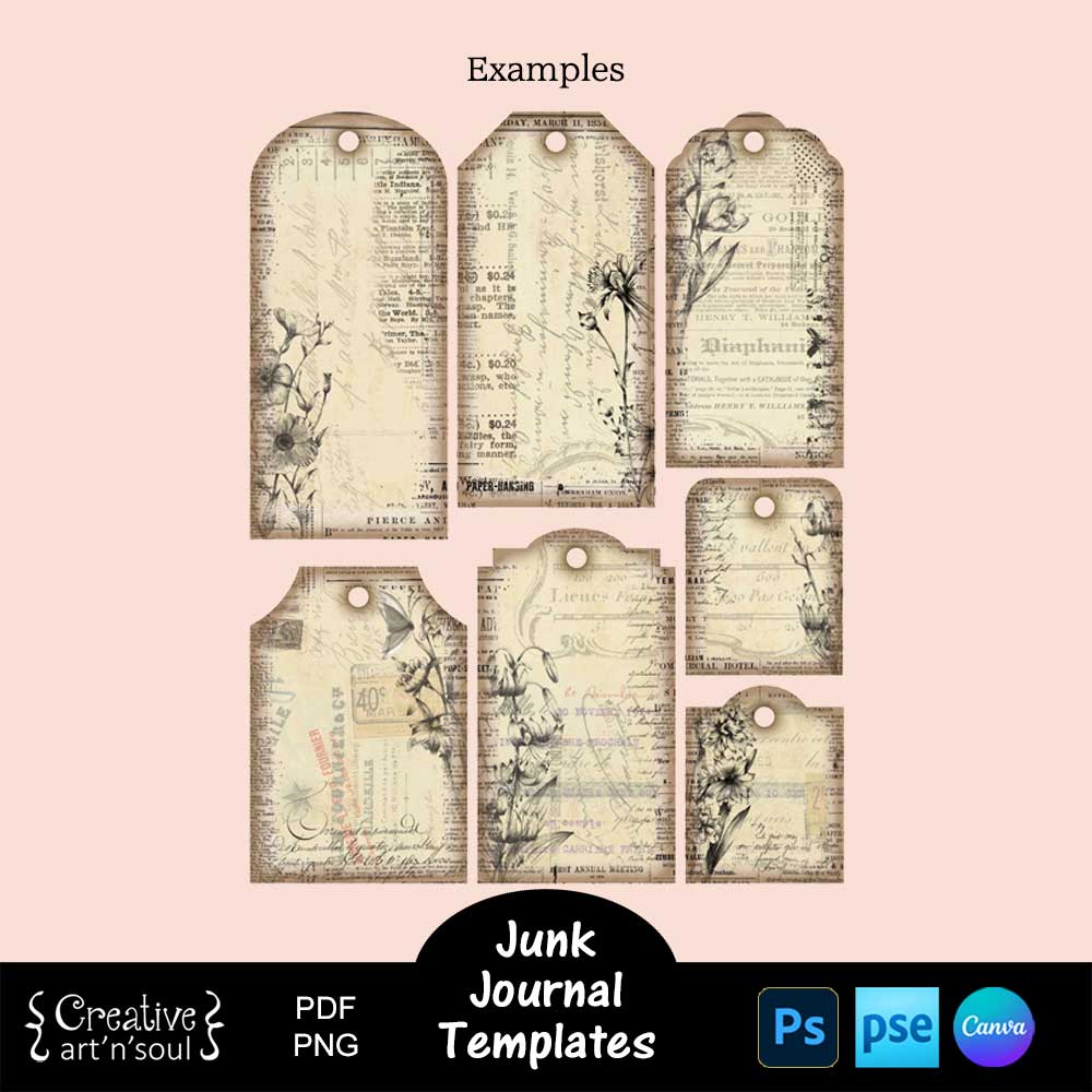 Printable Junk Journal Tag Templates Printable Junk Journal Tag Templates