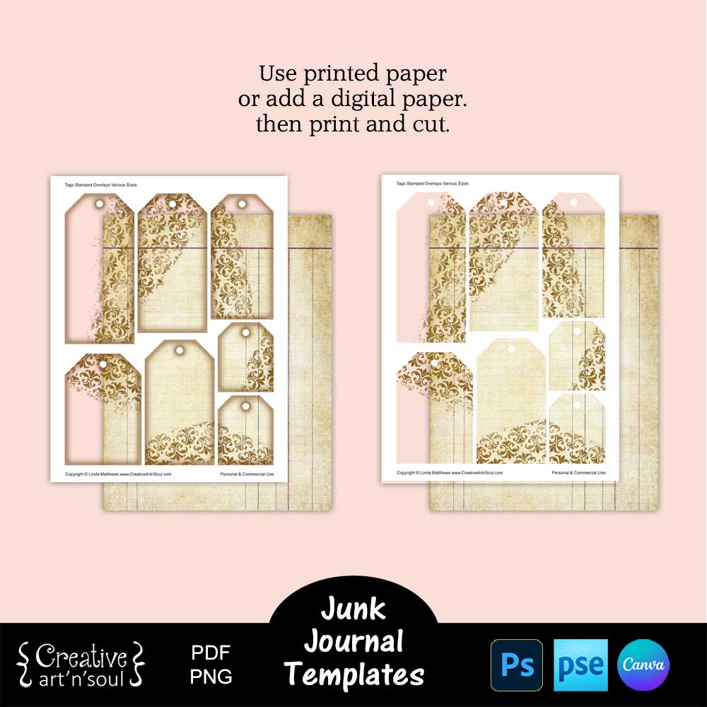 Printable Junk Journal Tag Templates