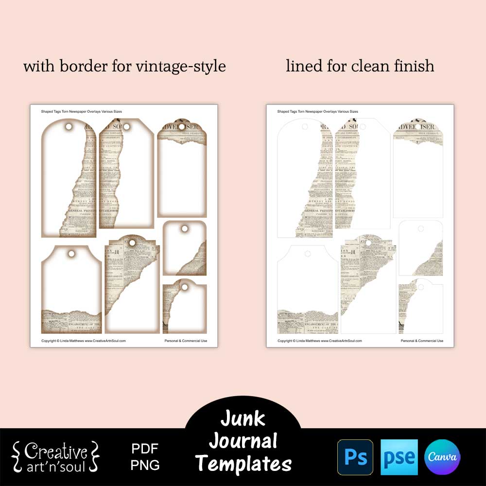 Printable Junk Journal Tag Templates Printable Junk Journal Tag Templates