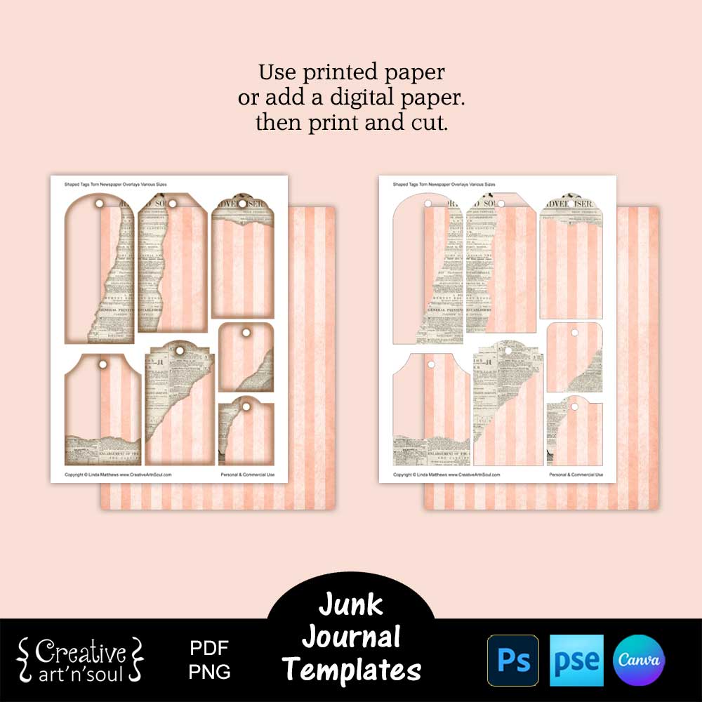 Printable Junk Journal Tag Templates Printable Junk Journal Tag Templates
