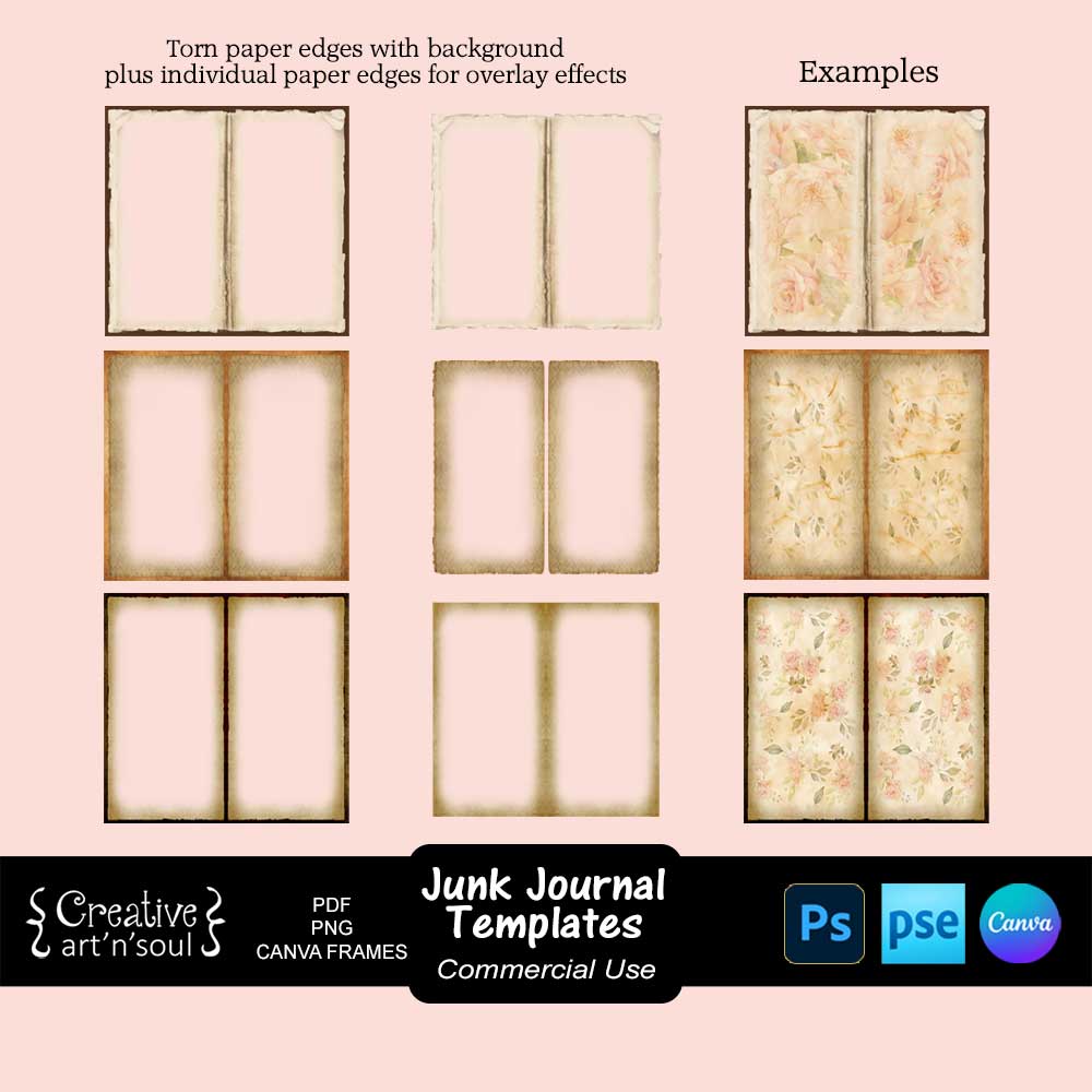 Printable Junk Journal Page Templates Printable Junk Journal Page Templates