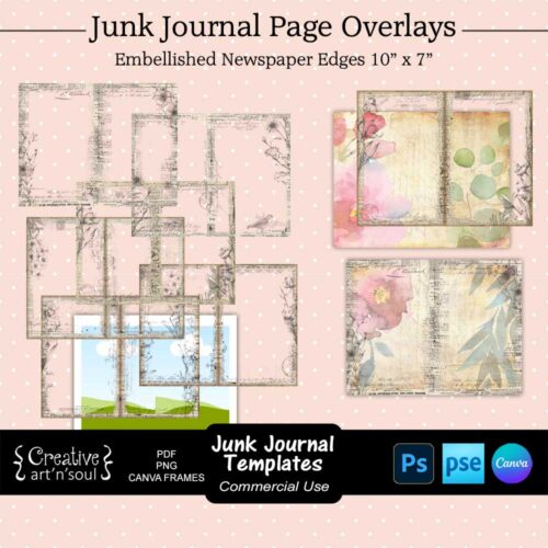Printable Junk Journal Page Templates