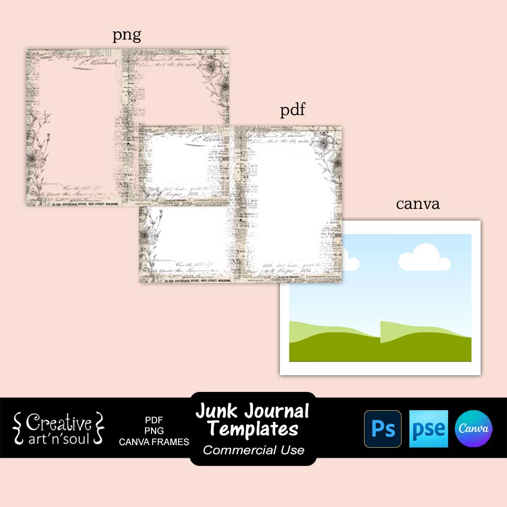 Printable Junk Journal Page Templates Printable Junk Journal Page Templates