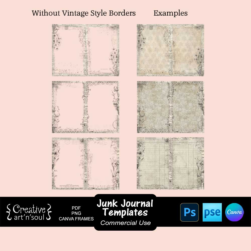 Printable Junk Journal Page Templates Printable Junk Journal Page Templates