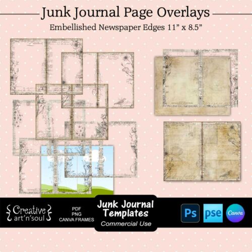 Printable Junk Journal Page Templates