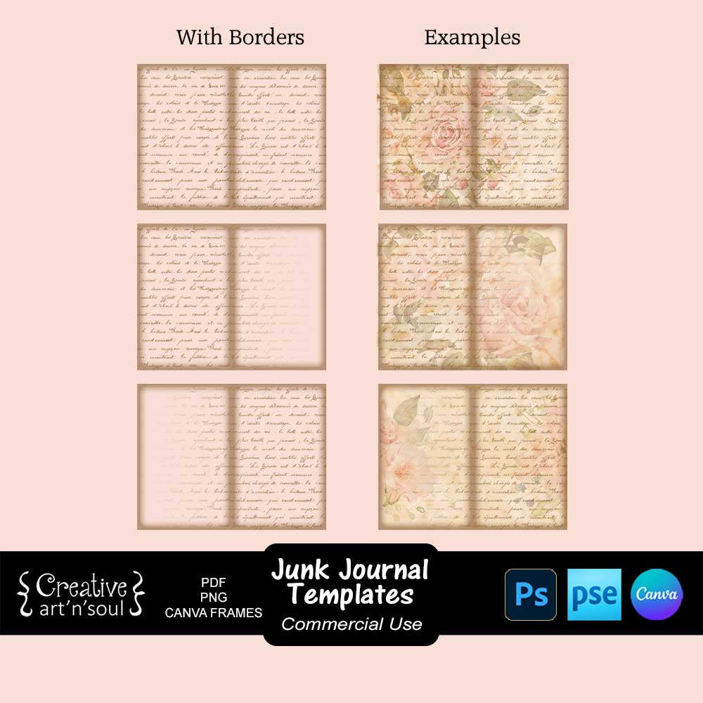 Printable Junk Journal Page Templates Printable Junk Journal Page Templates