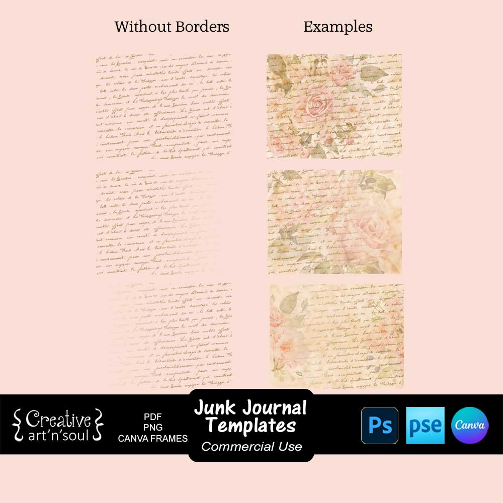 Printable Junk Journal Page Templates Printable Junk Journal Page Templates