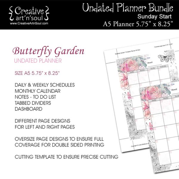Butterfly Garden Printable Planner