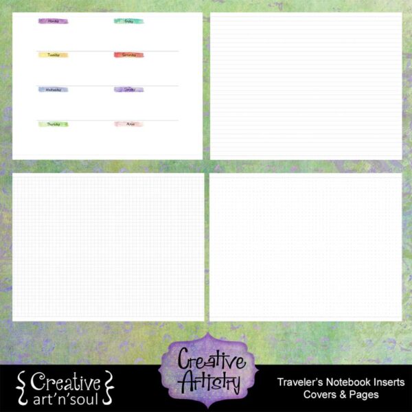 Creative Artistry Printable Traveler's Notebook Inserts