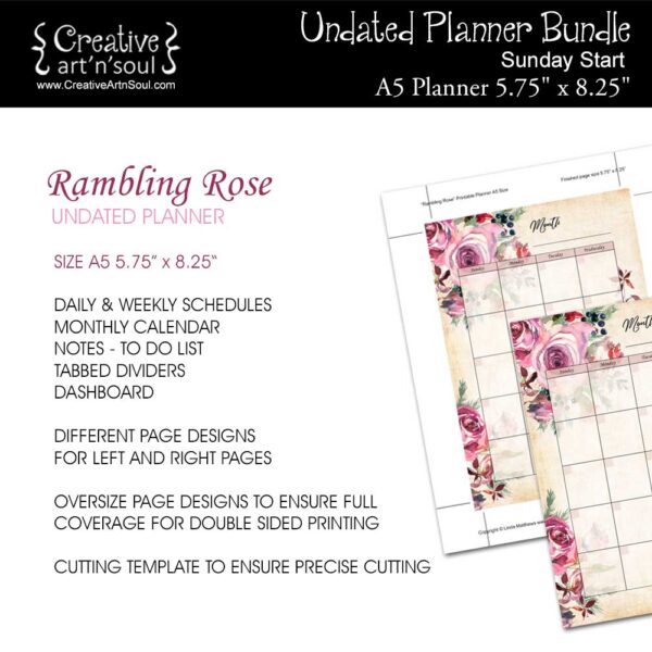 Rambling Rose Printable Planner