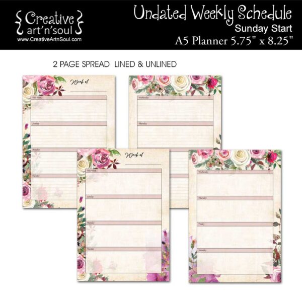 Rambling Rose Printable Planner