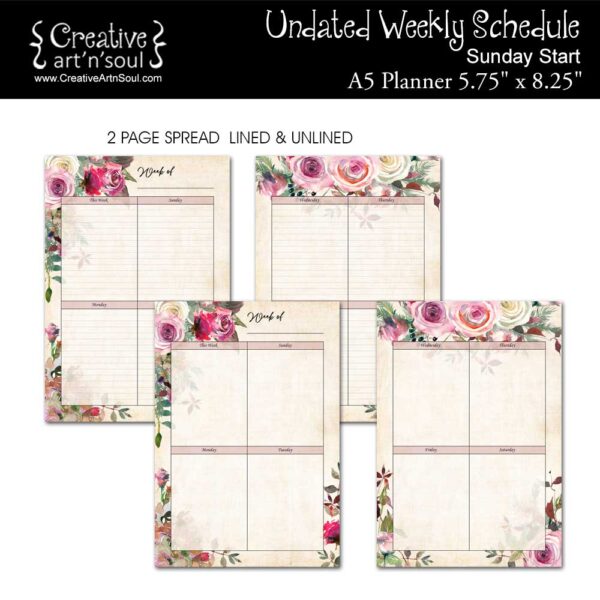 Rambling Rose Printable Planner