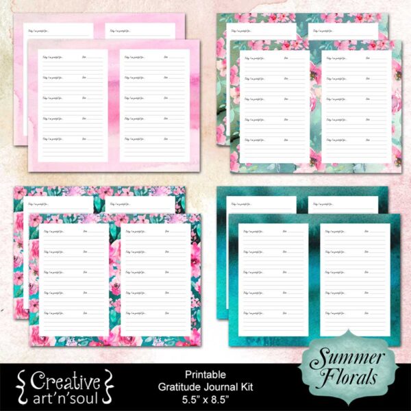 Summer Florals Printable Gratitude Journal