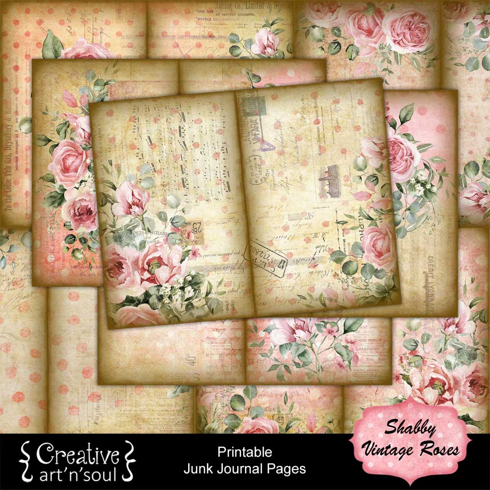 Digital Shabby Pink Papers, Vintage Shabby Download, Printable Pink  Scrapbook Papers, Digital Journal Papers, Digital Download,journal Kit. 