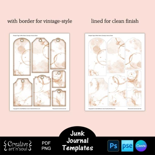 Printable Junk Journal Tag Templates