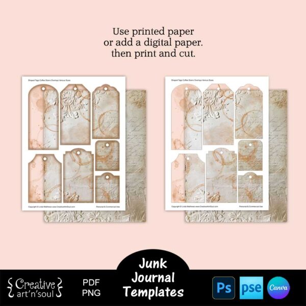 Printable Junk Journal Tag Templates