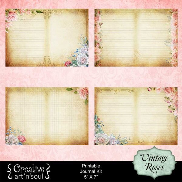 Vintage Roses Printable Junk Journal