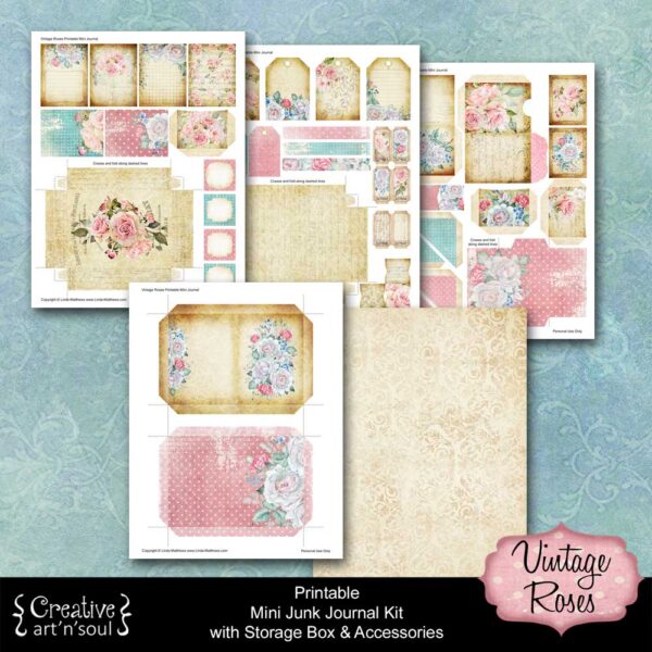 Vintage Roses Printable Mini Junk Journal