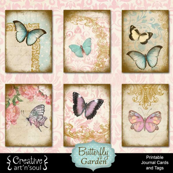 Butterfly Garden Printable Journal Cards and Tags