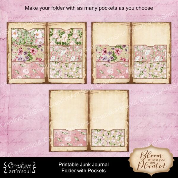 Printable Junk Journal Folder with Pockets