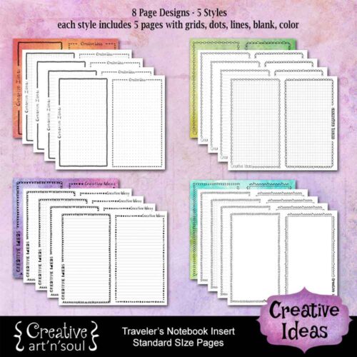 Notebook Insert Printable Printable Traveler’s Notebook Inserts, Creative Ideas - CreativeArtnSoul