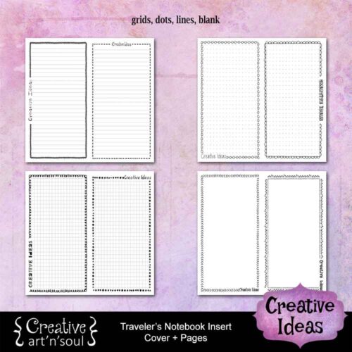 Notebook Insert Printable Printable Traveler’s Notebook Inserts, Creative Ideas - CreativeArtnSoul