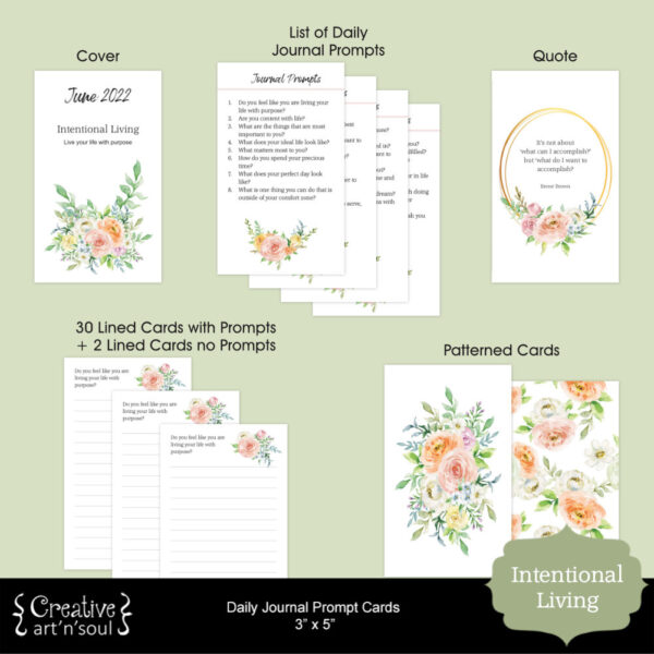 Printable Daily Journal Prompt Cards, Manifest Your Dream Life