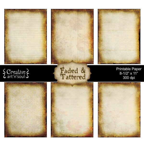 Faded & Tattered Printable Paper
