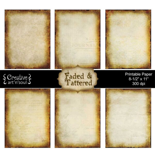 Faded & Tattered Printable Paper