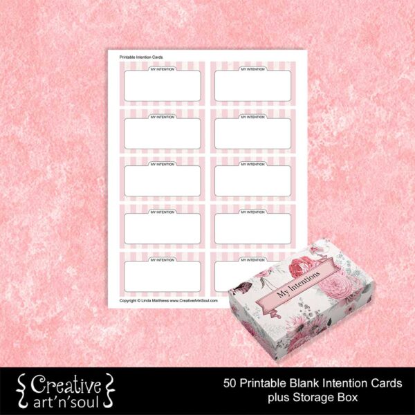 Printable Intention Cards - Pink Flowers