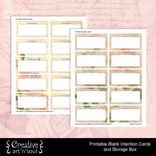 Blank Printable Intention Cards - Vintage Roses - Creative ArtnSoul