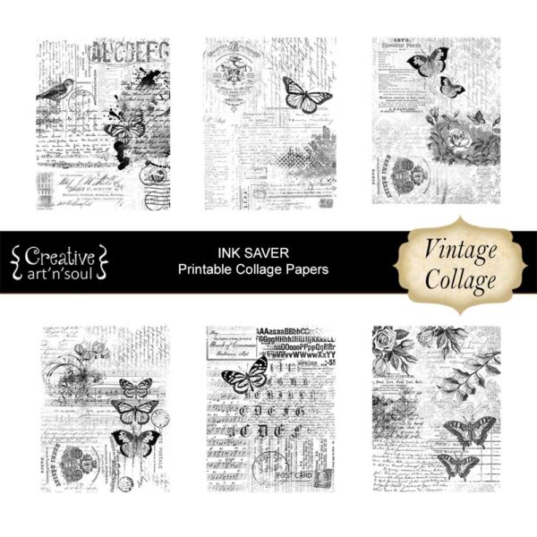 Printable Ink Saver Collage Paper