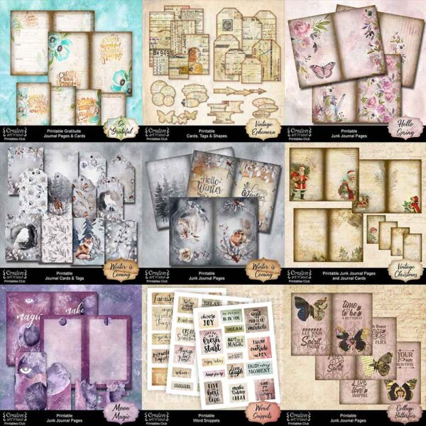 Junk Journal Printables Page Bundle