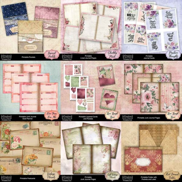 Junk Journal Printables Page Bundle