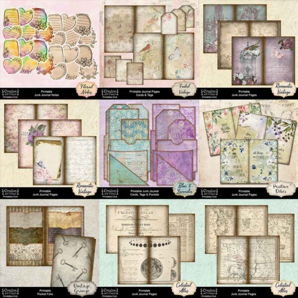 Junk Journal Printables Page Bundle