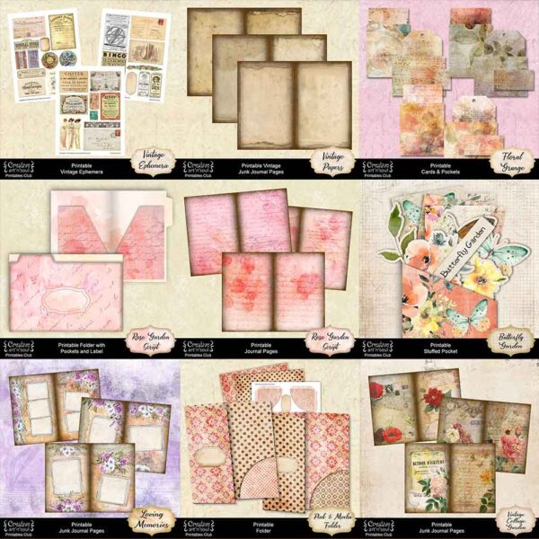 Junk Journal Printables Page Bundle