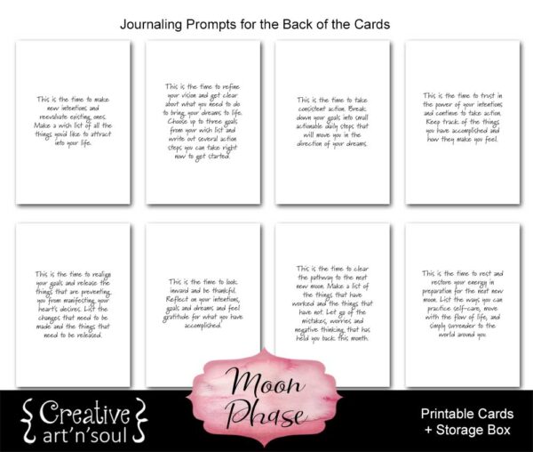 Moon Phase Printable Cards with Journaling Prompts