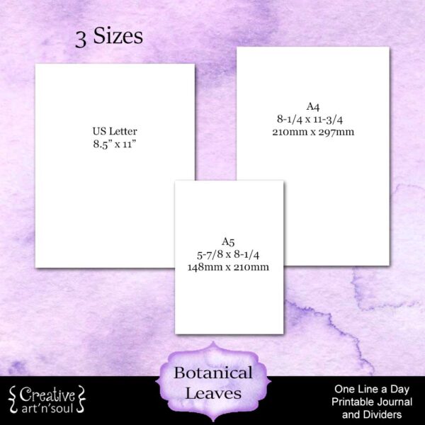 Printable One Line a Day Journal and Dividers