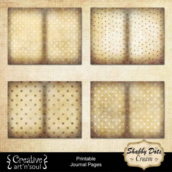Shabby Dots Cream Printable Journal Pages