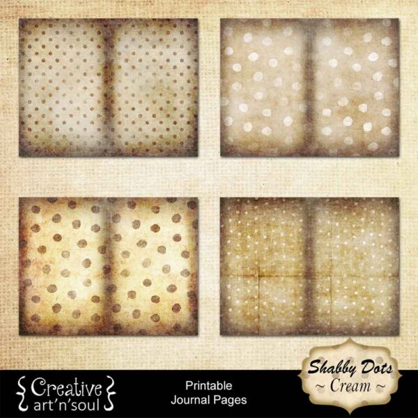 Shabby Dots Cream Printable Journal Pages