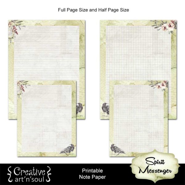 Spirit Messenger Printable Note Paper