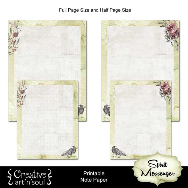 Spirit Messenger Printable Note Paper