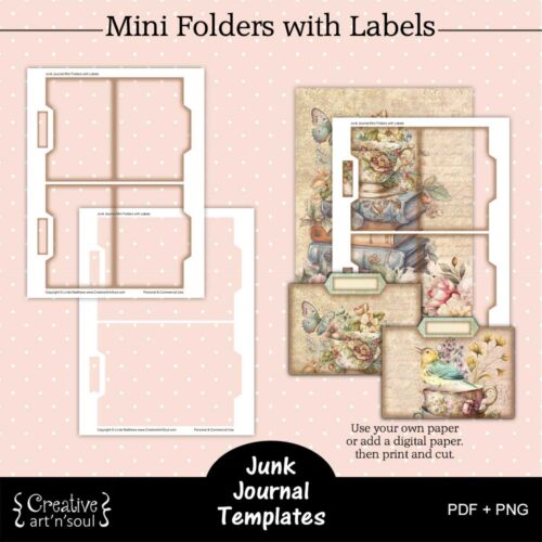 Junk Journal Templates, Mini Folders